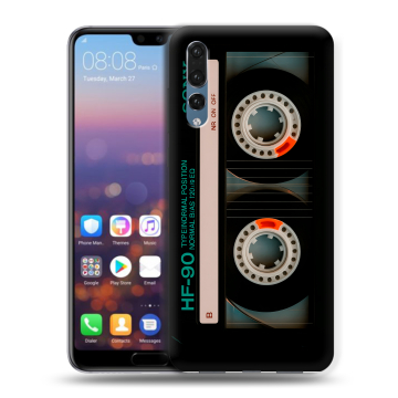 Силиконовый противоударный чехол на Huawei P20 Pro с принтом Кассета