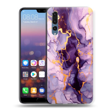 Силиконовый противоударный чехол на Huawei P20 Pro с принтом Мрамор Силиконовый противоударный чехол на Huawei P20 Pro с принтом Мрамор