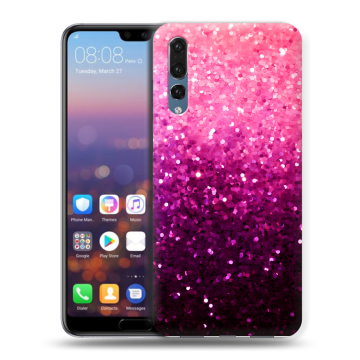 Силиконовый противоударный чехол на Huawei P20 Pro с принтом Блестки