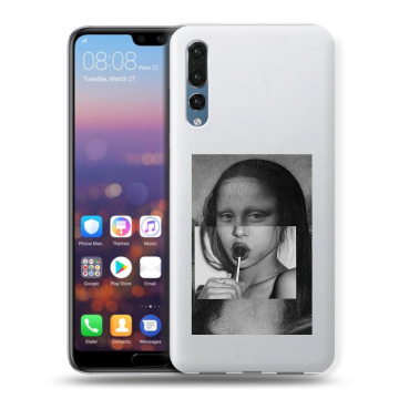 Силиконовый противоударный чехол на Huawei P20 Pro с принтом Мона Лиза Силиконовый противоударный чехол на Huawei P20 Pro с принтом Мона Лиза
