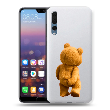 Силиконовый противоударный чехол на Huawei P20 Pro с принтом Медведь Силиконовый противоударный чехол на Huawei P20 Pro с принтом Медведь