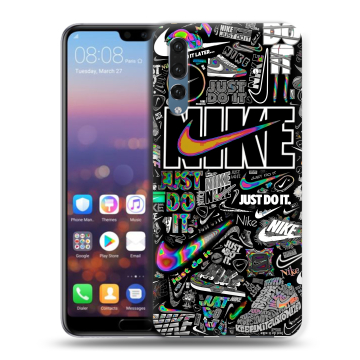 Силиконовый противоударный чехол на Huawei P20 Pro с принтом Найк