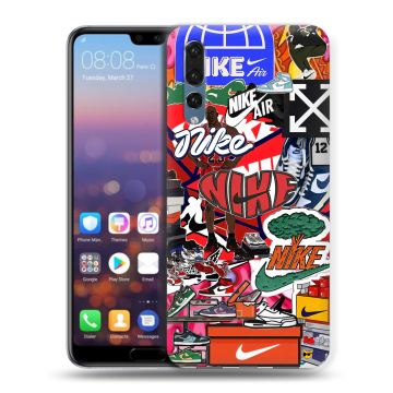 Силиконовый противоударный чехол на Huawei P20 Pro с принтом Найк Nike яркий Силиконовый противоударный чехол на Huawei P20 Pro с принтом Найк Nike яркий