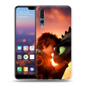 Силиконовый противоударный чехол на Huawei P20 Pro с принтом Как приручить дракона