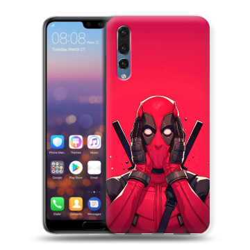 Силиконовый противоударный чехол на Huawei P20 Pro с принтом Дедпул Deadpool
