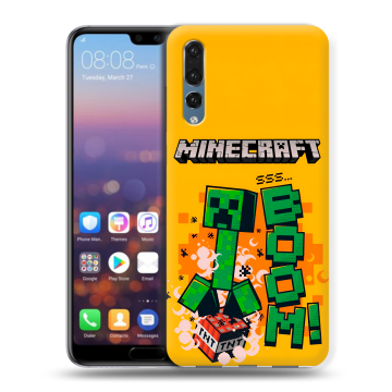 Силиконовый противоударный чехол на Huawei P20 Pro с принтом Майнкрафт Minecraft Силиконовый противоударный чехол на Huawei P20 Pro с принтом Майнкрафт Minecraft