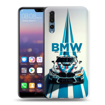 Силиконовый противоударный чехол на Huawei P20 Pro с принтом БМВ BMW Силиконовый противоударный чехол на Huawei P20 Pro с принтом БМВ BMW