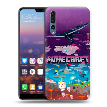 Силиконовый противоударный чехол на Huawei P20 Pro с принтом Майнкрафт Minecraft Силиконовый противоударный чехол на Huawei P20 Pro с принтом Майнкрафт Minecraft
