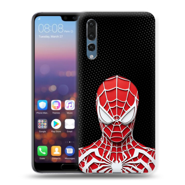 Силиконовый противоударный чехол на Huawei P20 Pro с принтом человек паук spiderman