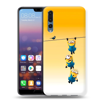 Силиконовый противоударный чехол на Huawei P20 Pro с принтом Миньоны Силиконовый противоударный чехол на Huawei P20 Pro с принтом Миньоны