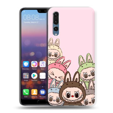 Силиконовый противоударный чехол на Huawei P20 Pro с принтом Лабубу