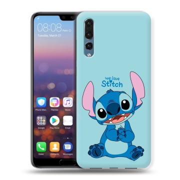 Силиконовый противоударный чехол на Huawei P20 Pro с принтом Лило и Стич Силиконовый противоударный чехол на Huawei P20 Pro с принтом Лило и Стич