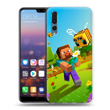 Силиконовый противоударный чехол на Huawei P20 Pro с принтом Майнкрафт Minecraft Силиконовый противоударный чехол на Huawei P20 Pro с принтом Майнкрафт Minecraft