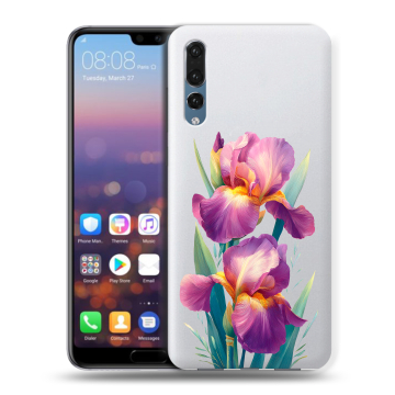 Силиконовый противоударный чехол на Huawei P20 Pro с принтом Цветы орхидеи