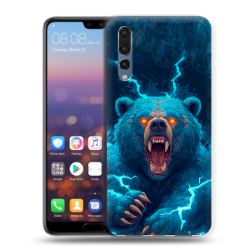 Силиконовый противоударный чехол на Huawei P20 Pro с принтом Медведь