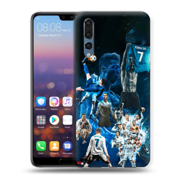 Силиконовый противоударный чехол на Huawei P20 Pro с принтом Реал Роналдо