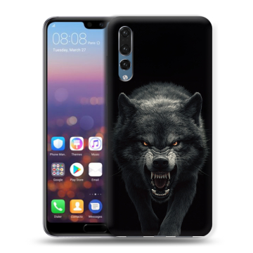 Силиконовый противоударный чехол на Huawei P20 Pro с принтом Волк Силиконовый противоударный чехол на Huawei P20 Pro с принтом Волк