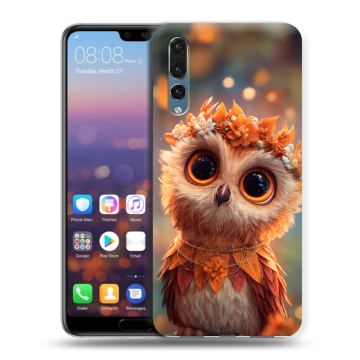 Силиконовый противоударный чехол на Huawei P20 Pro с принтом Милая сова