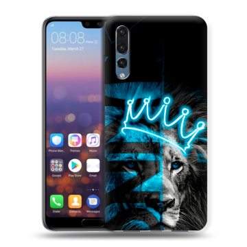 Силиконовый противоударный чехол на Huawei P20 Pro с принтом Король лев