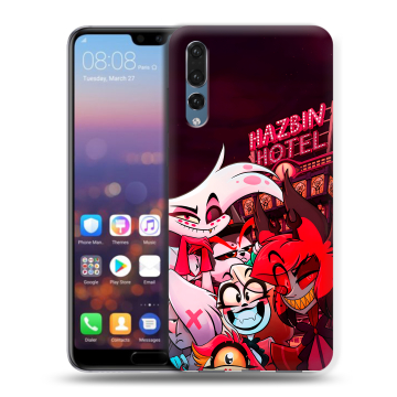 Силиконовый противоударный чехол на Huawei P20 Pro с принтом Hazbin Hotel Отель Хазбин Силиконовый противоударный чехол на Huawei P20 Pro с принтом Hazbin Hotel Отель Хазбин