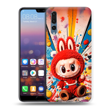 Силиконовый противоударный чехол на Huawei P20 Pro с принтом Labubu Лабубу Силиконовый противоударный чехол на Huawei P20 Pro с принтом Labubu Лабубу