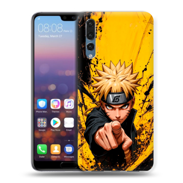 Силиконовый противоударный чехол на Huawei P20 Pro с принтом Naruto Наруто