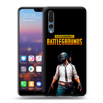 Силиконовый противоударный чехол на Huawei P20 Pro с принтом PUGB ПАГБ Силиконовый противоударный чехол на Huawei P20 Pro с принтом PUGB ПАГБ