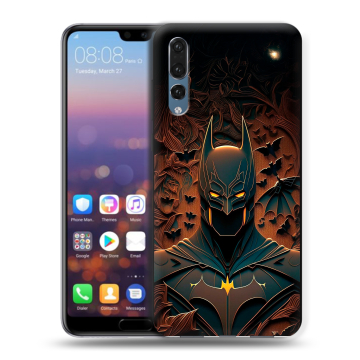 Силиконовый противоударный чехол на Huawei P20 Pro с принтом Batman Бэтмен