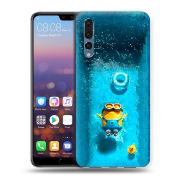Силиконовый противоударный чехол на Huawei P20 Pro с принтом Миньоны