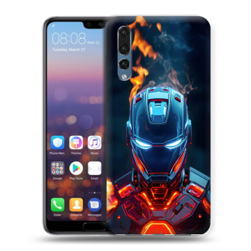 Силиконовый противоударный чехол на Huawei P20 Pro с принтом IronMan Железный человек