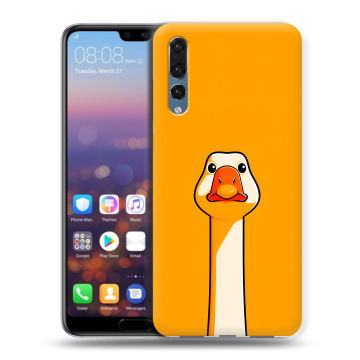 Силиконовый противоударный чехол на Huawei P20 Pro с принтом Смешная утка