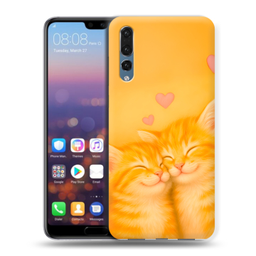 Силиконовый противоударный чехол на Huawei P20 Pro с принтом Милые котята Силиконовый противоударный чехол на Huawei P20 Pro с принтом Милые котята
