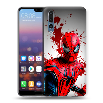 Силиконовый противоударный чехол на Huawei P20 Pro с принтом Spiderman Человек паук Силиконовый противоударный чехол на Huawei P20 Pro с принтом Spiderman Человек паук