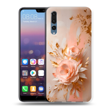 Силиконовый противоударный чехол на Huawei P20 Pro с принтом женский