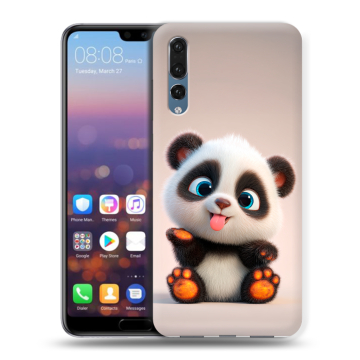 Силиконовый противоударный чехол на Huawei P20 Pro с принтом милая панда Силиконовый противоударный чехол на Huawei P20 Pro с принтом милая панда