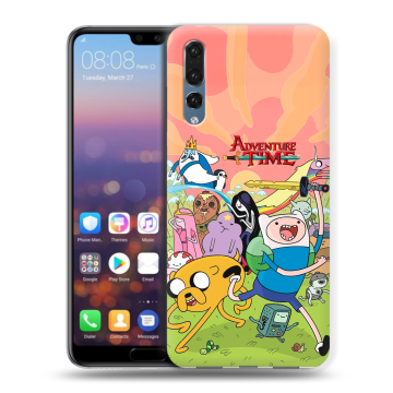 Силиконовый противоударный чехол на Huawei P20 Pro с принтом Adventure time Время приключений