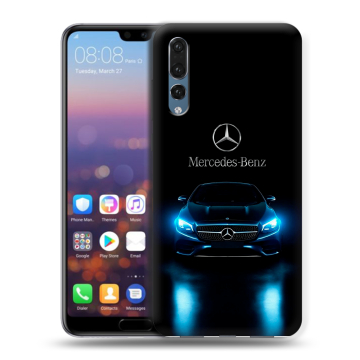Силиконовый противоударный чехол на Huawei P20 Pro с принтом Mercedes Мерседес Силиконовый противоударный чехол на Huawei P20 Pro с принтом Mercedes Мерседес