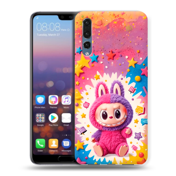 Силиконовый противоударный чехол на Huawei P20 Pro с принтом Labubu Лабубу