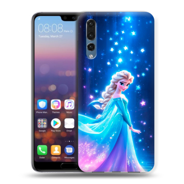 Силиконовый противоударный чехол на Huawei P20 Pro с принтом Холодное сердце Frozen