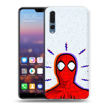 Силиконовый противоударный чехол на Huawei P20 Pro с принтом Spiderman Человек паук