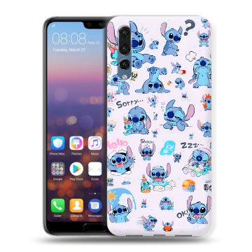 Силиконовый противоударный чехол на Huawei P20 Pro с принтом Лило и Стич Силиконовый противоударный чехол на Huawei P20 Pro с принтом Лило и Стич