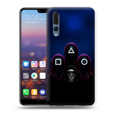 Силиконовый противоударный чехол на Huawei P20 Pro с принтом Игра Кальмара
