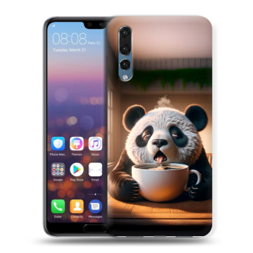 Силиконовый противоударный чехол на Huawei P20 Pro с принтом смешная панда Силиконовый противоударный чехол на Huawei P20 Pro с принтом смешная панда