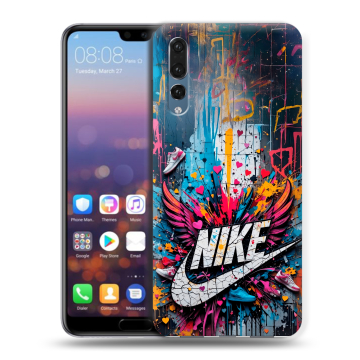 Силиконовый противоударный чехол на Huawei P20 Pro с принтом Nike Найк