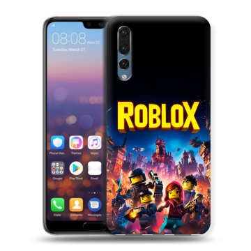 Силиконовый противоударный чехол на Huawei P20 Pro с принтом Roblox Роблокс Силиконовый противоударный чехол на Huawei P20 Pro с принтом Roblox Роблокс