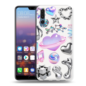 Силиконовый противоударный чехол на Huawei P20 Pro с принтом Y2K Силиконовый противоударный чехол на Huawei P20 Pro с принтом Y2K