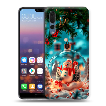 Силиконовый противоударный чехол на Huawei P20 Pro с принтом Новый год