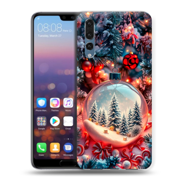 Силиконовый противоударный чехол на Huawei P20 Pro с принтом Новый год