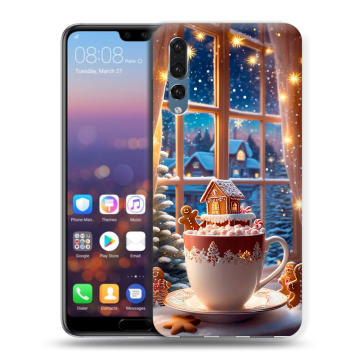 Силиконовый противоударный чехол на Huawei P20 Pro с принтом Новый год