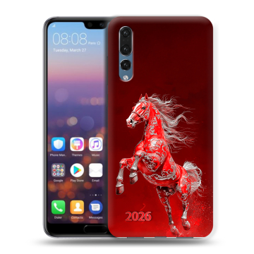 Силиконовый противоударный чехол на Huawei P20 Pro с принтом Новый год